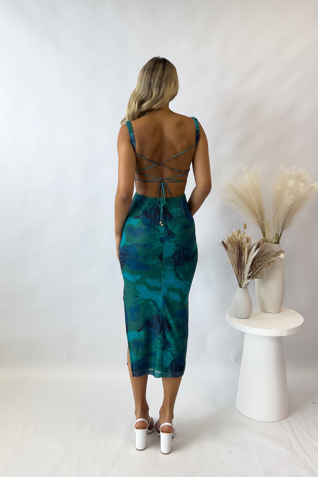 Adette Midi Dress - Green  GEMMACHIC