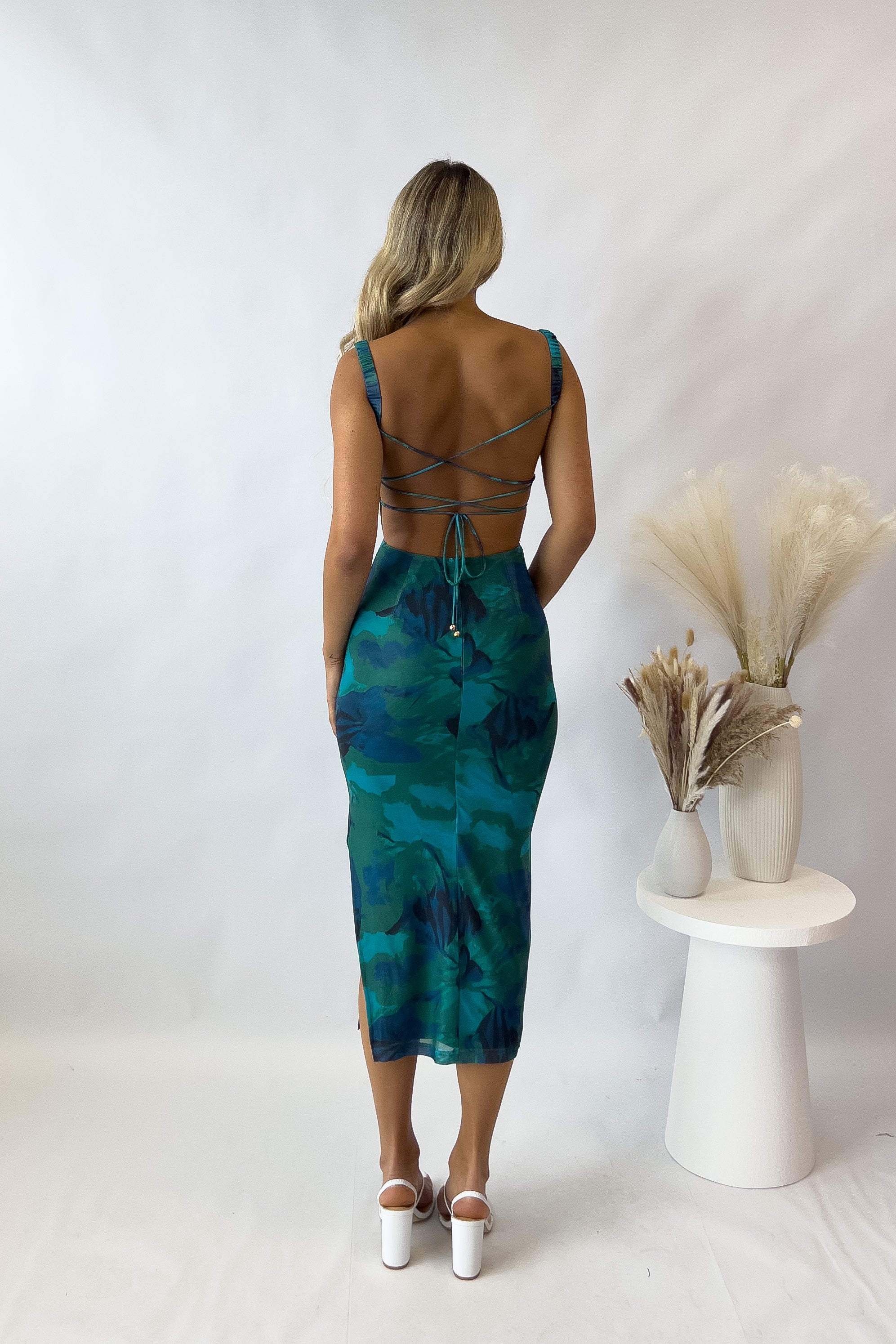 Adette Midi Dress - Green  GEMMACHIC