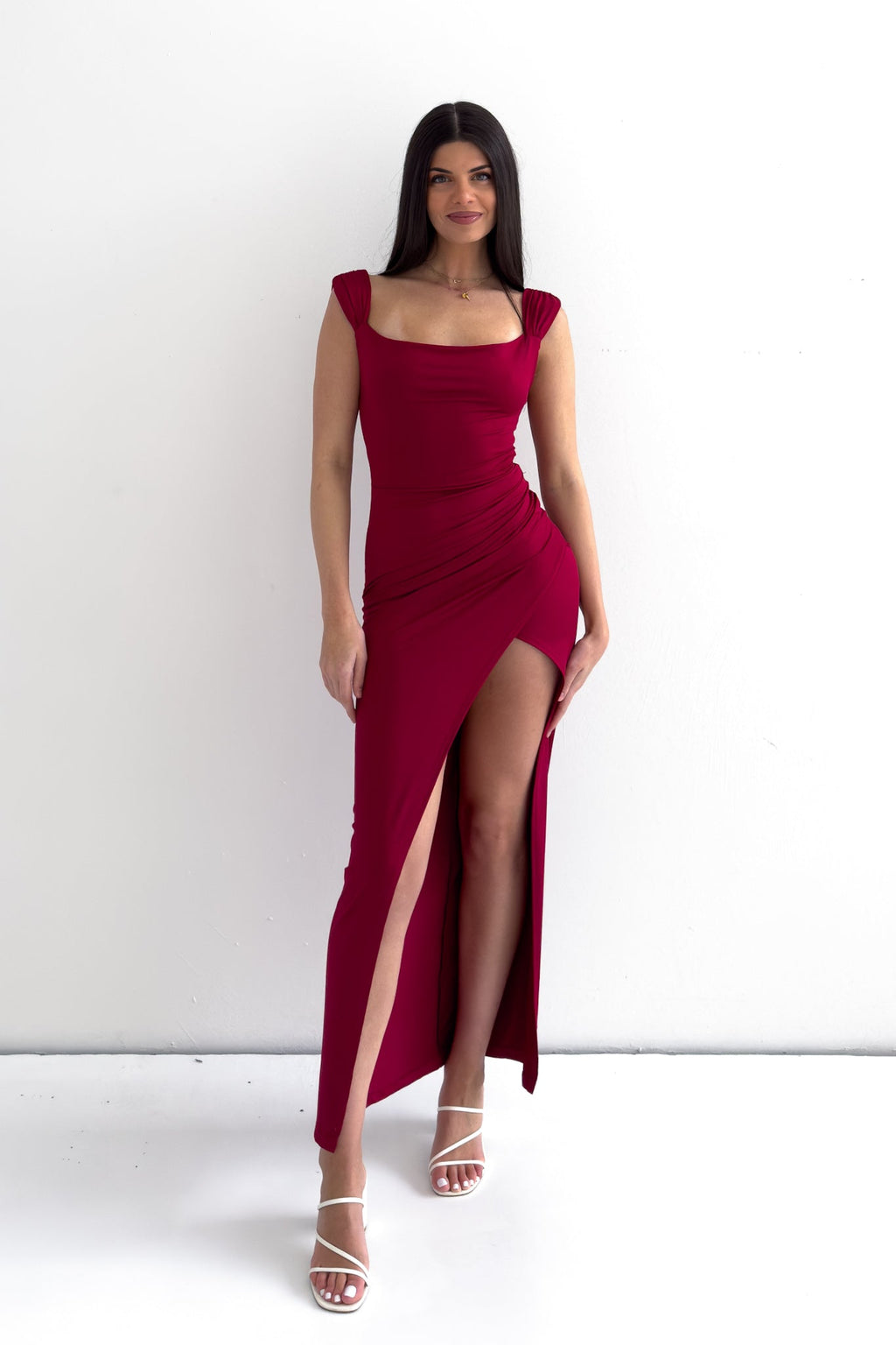 Polly Midi Dress - Wine  GEMMACHIC