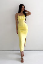 Kordyn Midi Dress - Yellow  GEMMACHIC