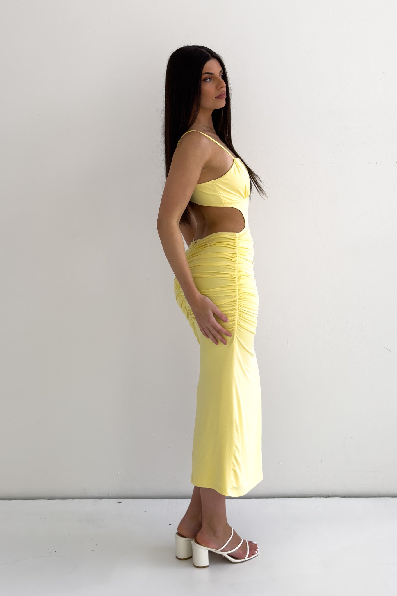 Kordyn Midi Dress - Yellow  GEMMACHIC