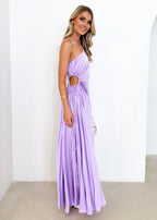 Amore One Shoulder Midi Dress - Lilac  GEMMACHIC