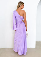 Amore One Shoulder Midi Dress - Lilac  GEMMACHIC