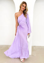 Amore One Shoulder Midi Dress - Lilac  GEMMACHIC