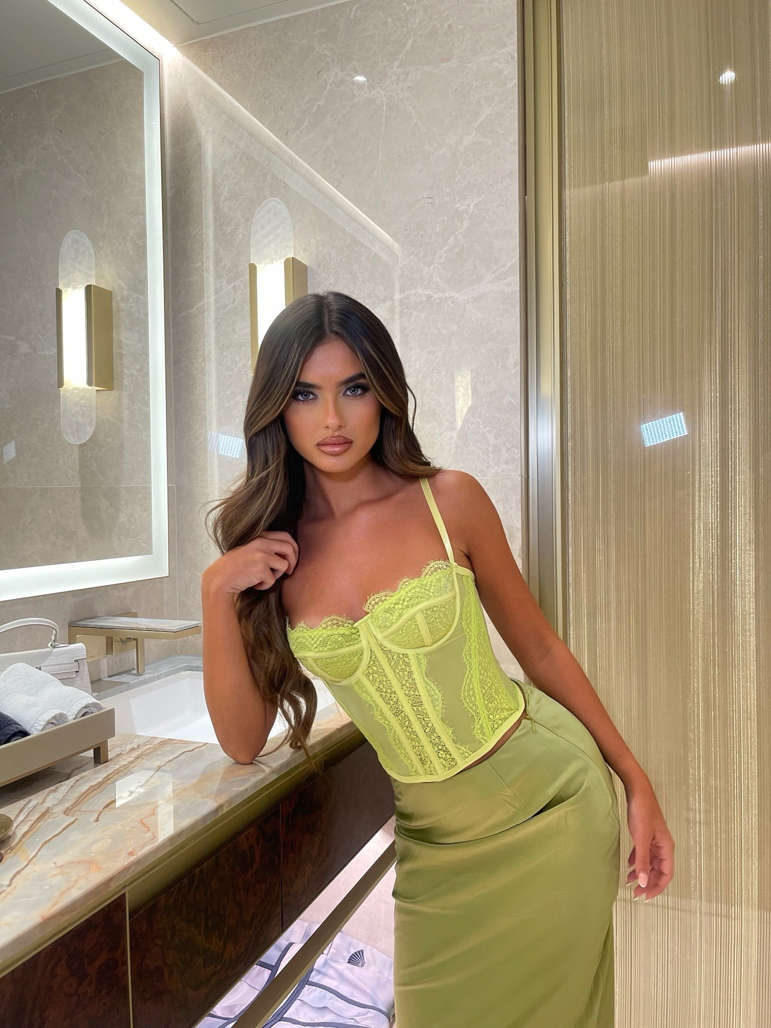 Gio Corset Top - Light Green  GEMMACHIC