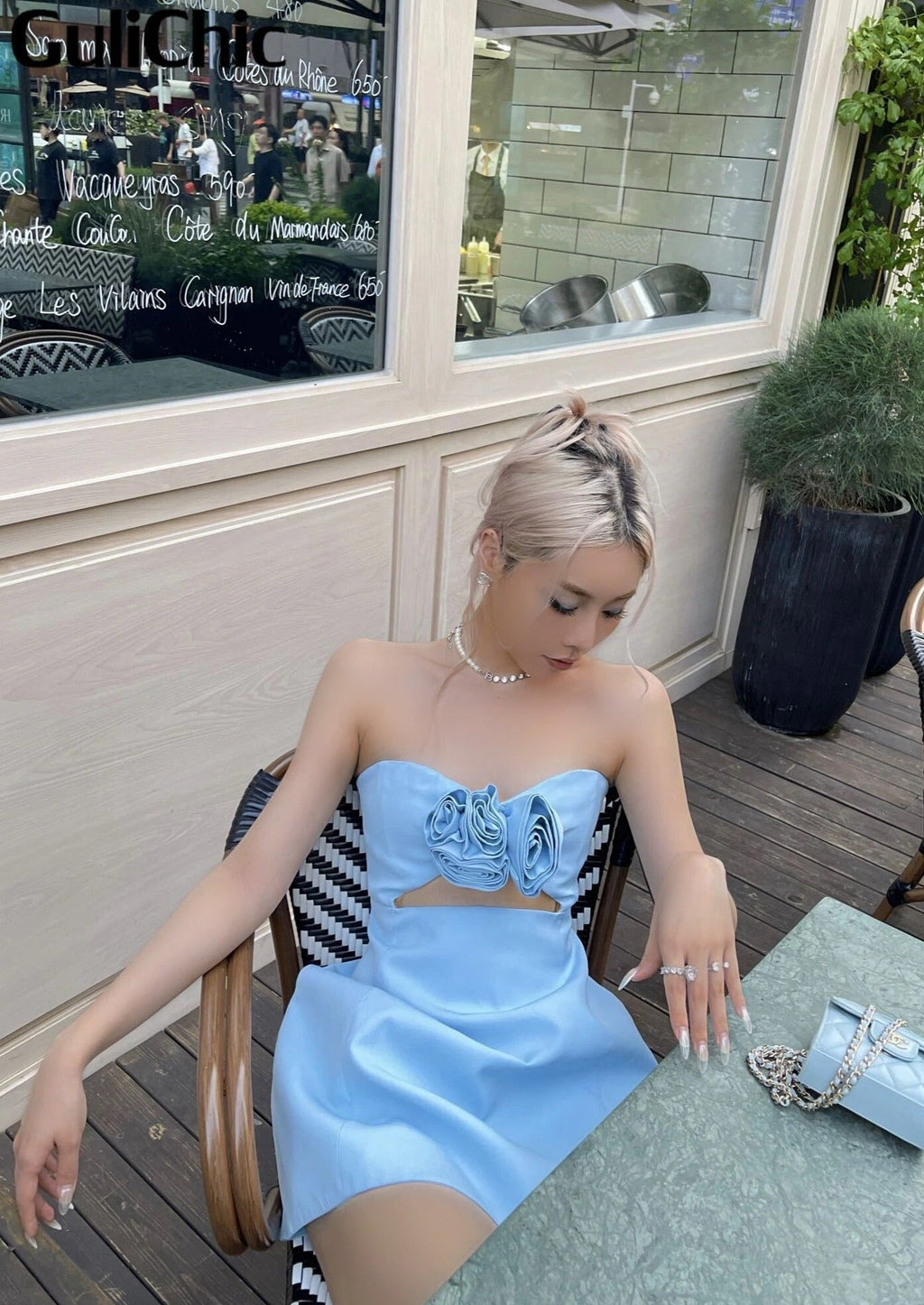 Valencia Dress - Baby Blue  GEMMACHIC