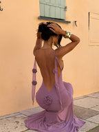LOUIANNA MAXI DRESS DUSTY PURPLE