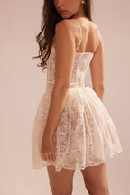 LOUISA Vintage Cream Lace Mini Dress  Gemma Chic