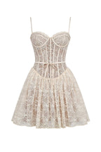 LOUISA Vintage Cream Lace Mini Dress  Gemma Chic