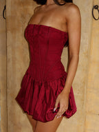 LUCIEL MINI DRESS BURGUNDY  Gemma Chic
