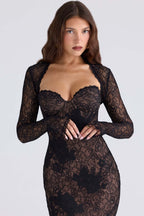 LUCIENNE Black Lace Maxi Dress - Limited Edition  GEMMACHIC