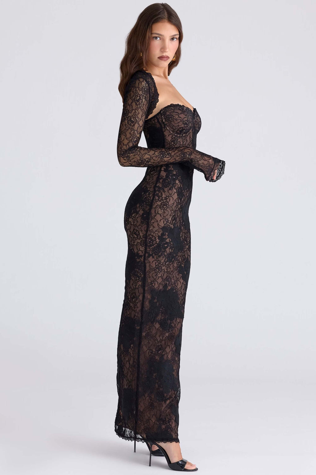 LUCIENNE Black Lace Maxi Dress - Limited Edition  GEMMACHIC