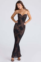 LUCIENNE Black Lace Maxi Dress - Limited Edition  GEMMACHIC