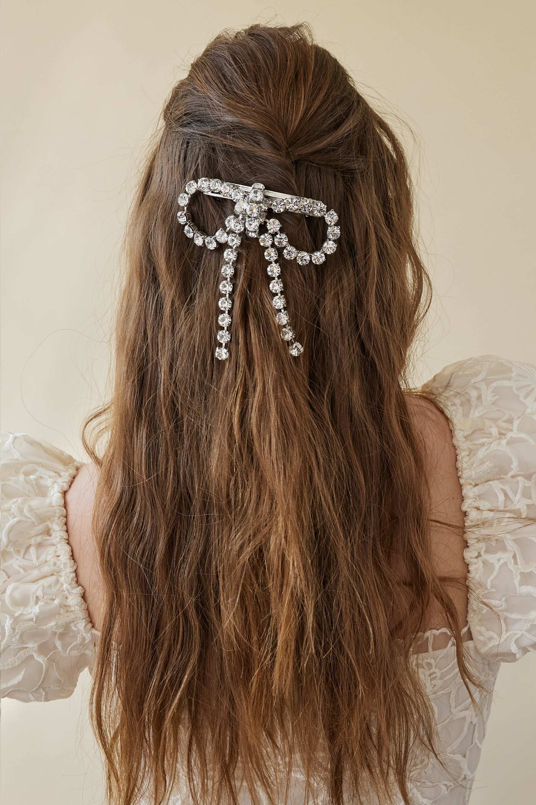 Kamala Crystal Bow Barrettes