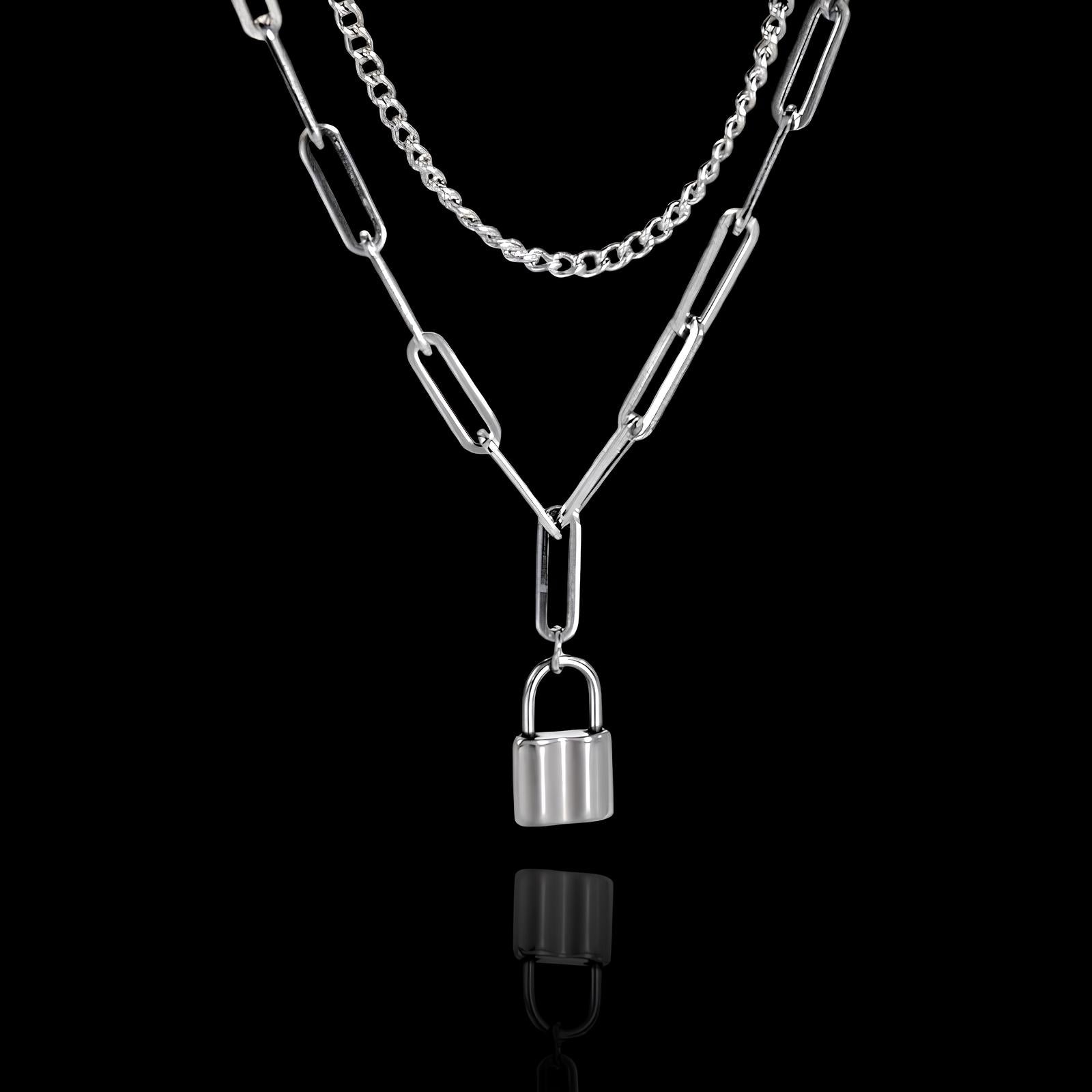 Layered Lock Necklace  GEMMACHIC