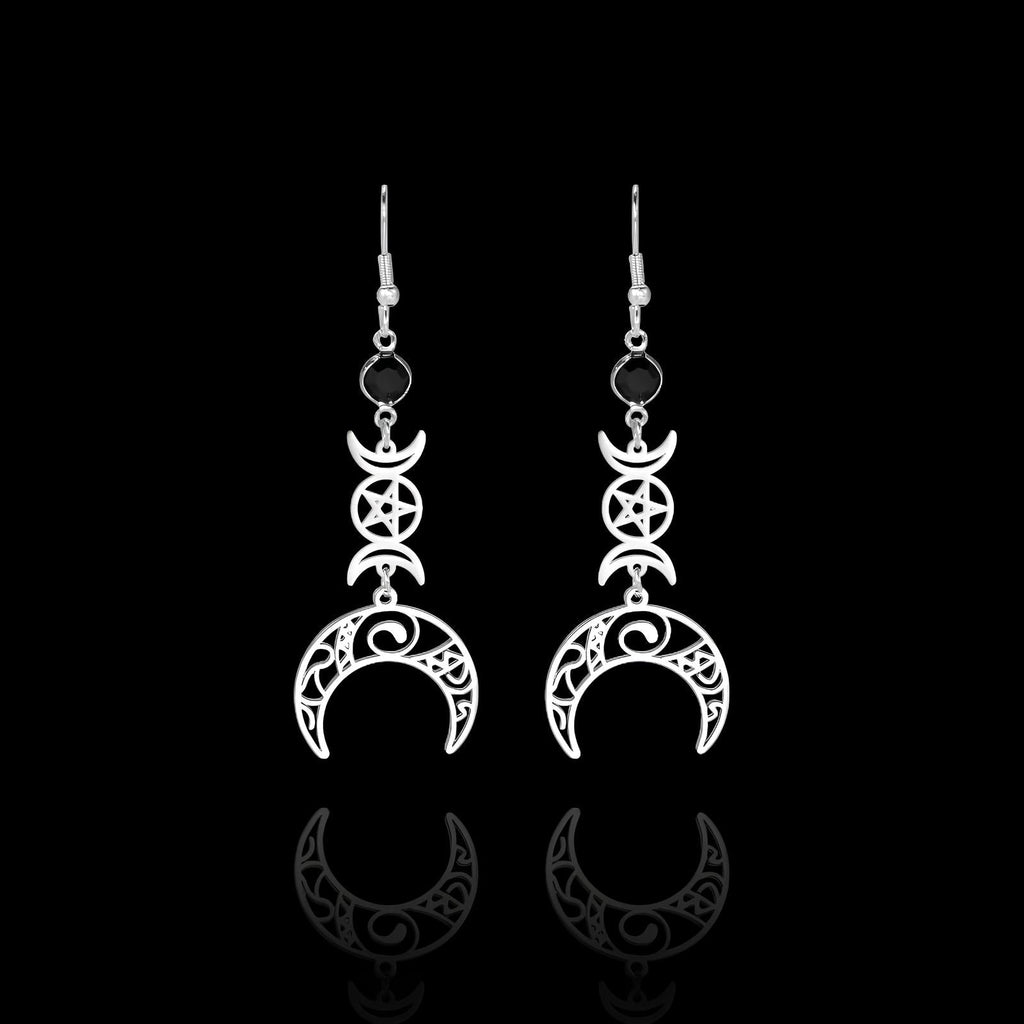 Crescent Pentagram Earrings  GEMMACHIC