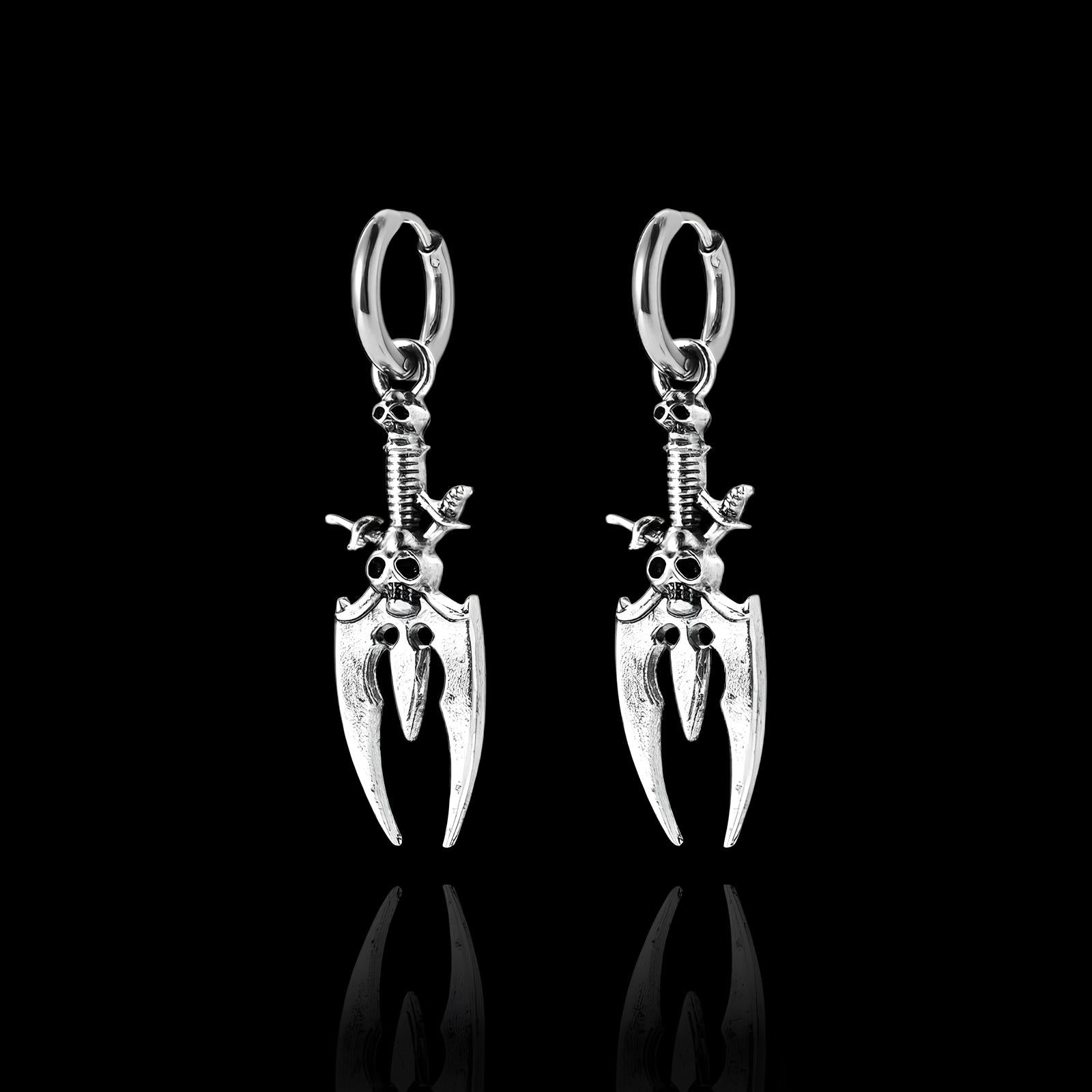 Gothic Dagger Drop Earrings  GEMMACHIC