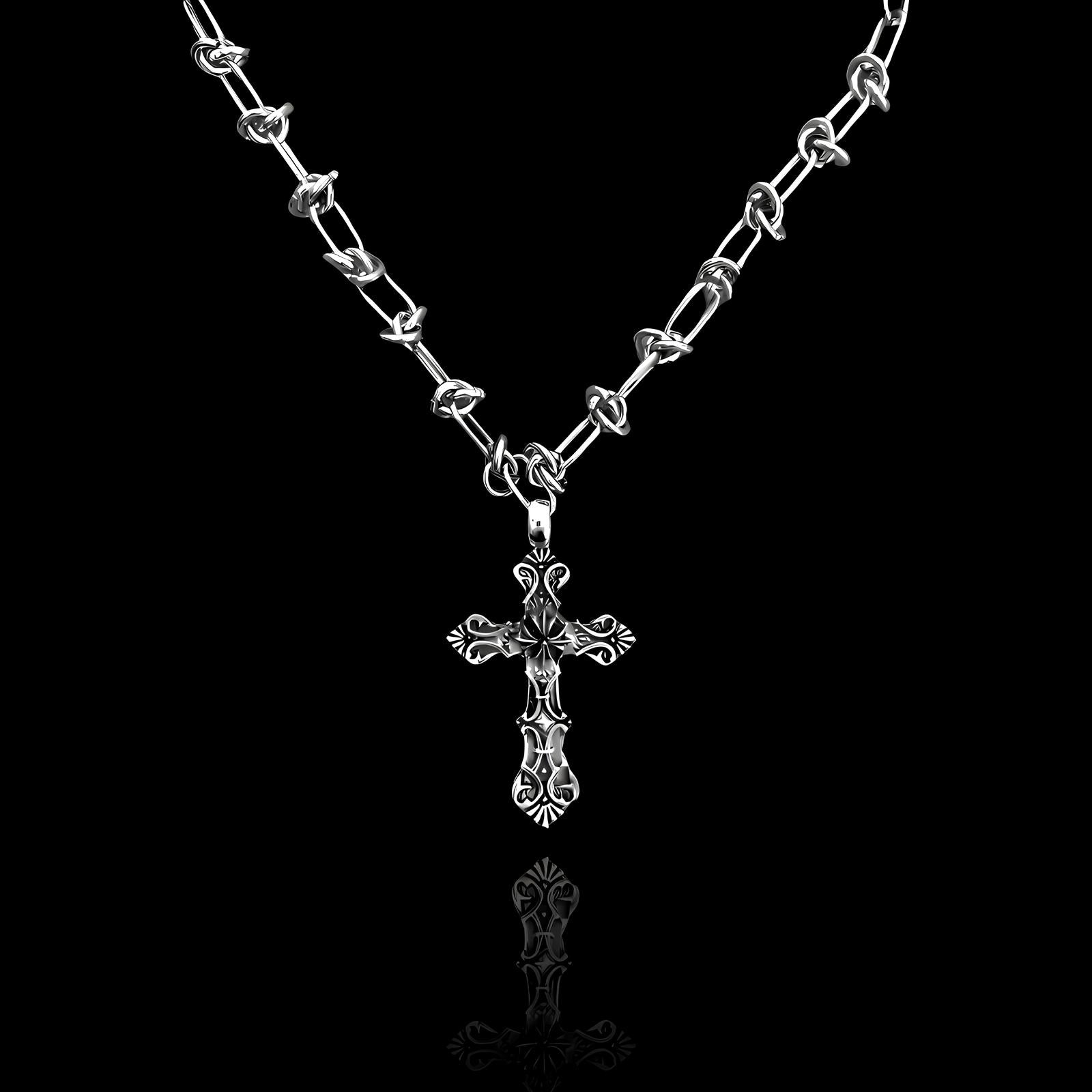 Barbed Cross Necklace  GEMMACHIC