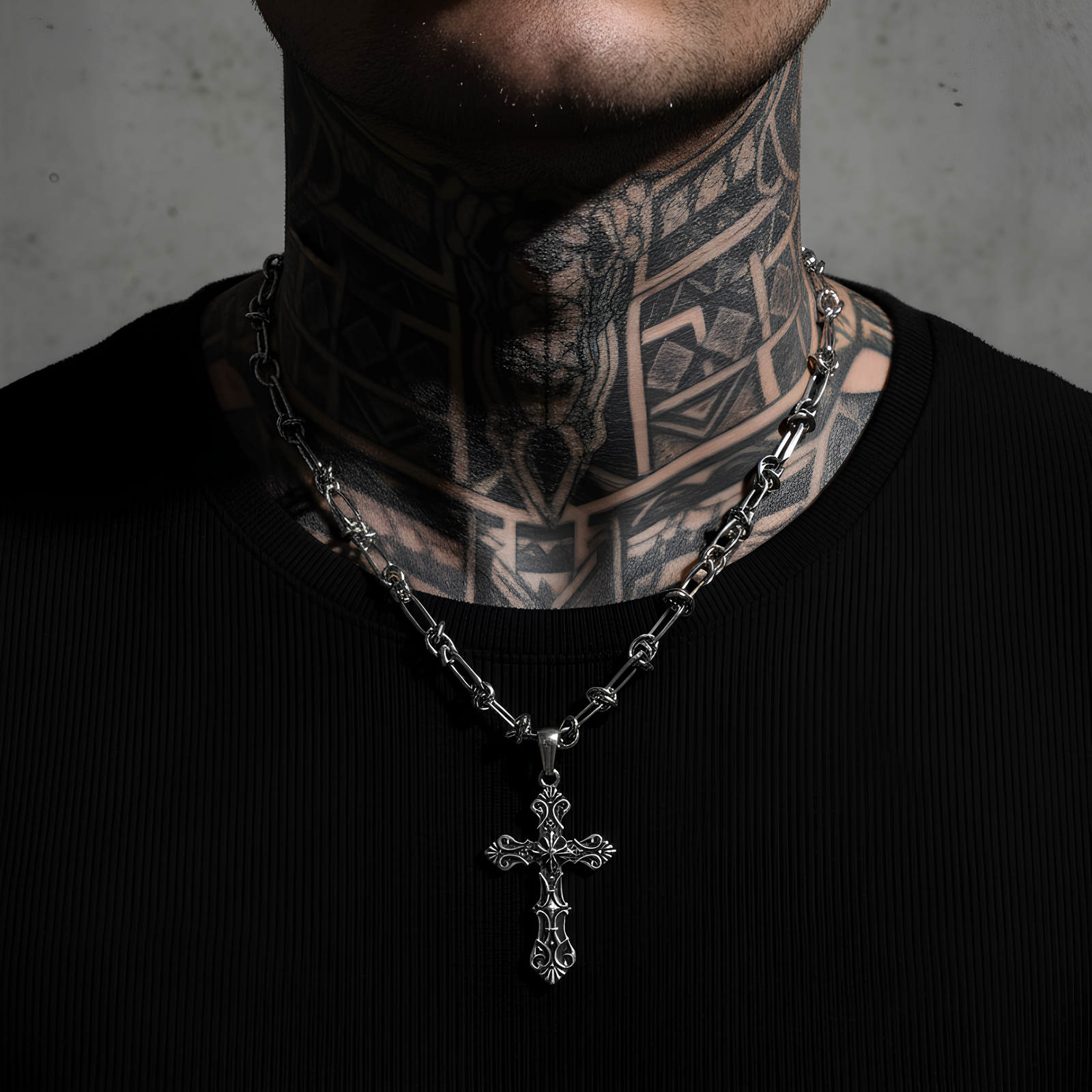 Barbed Cross Necklace  GEMMACHIC