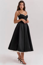 Mademoiselle Black Tulle Midi Dress  Gemma Chic