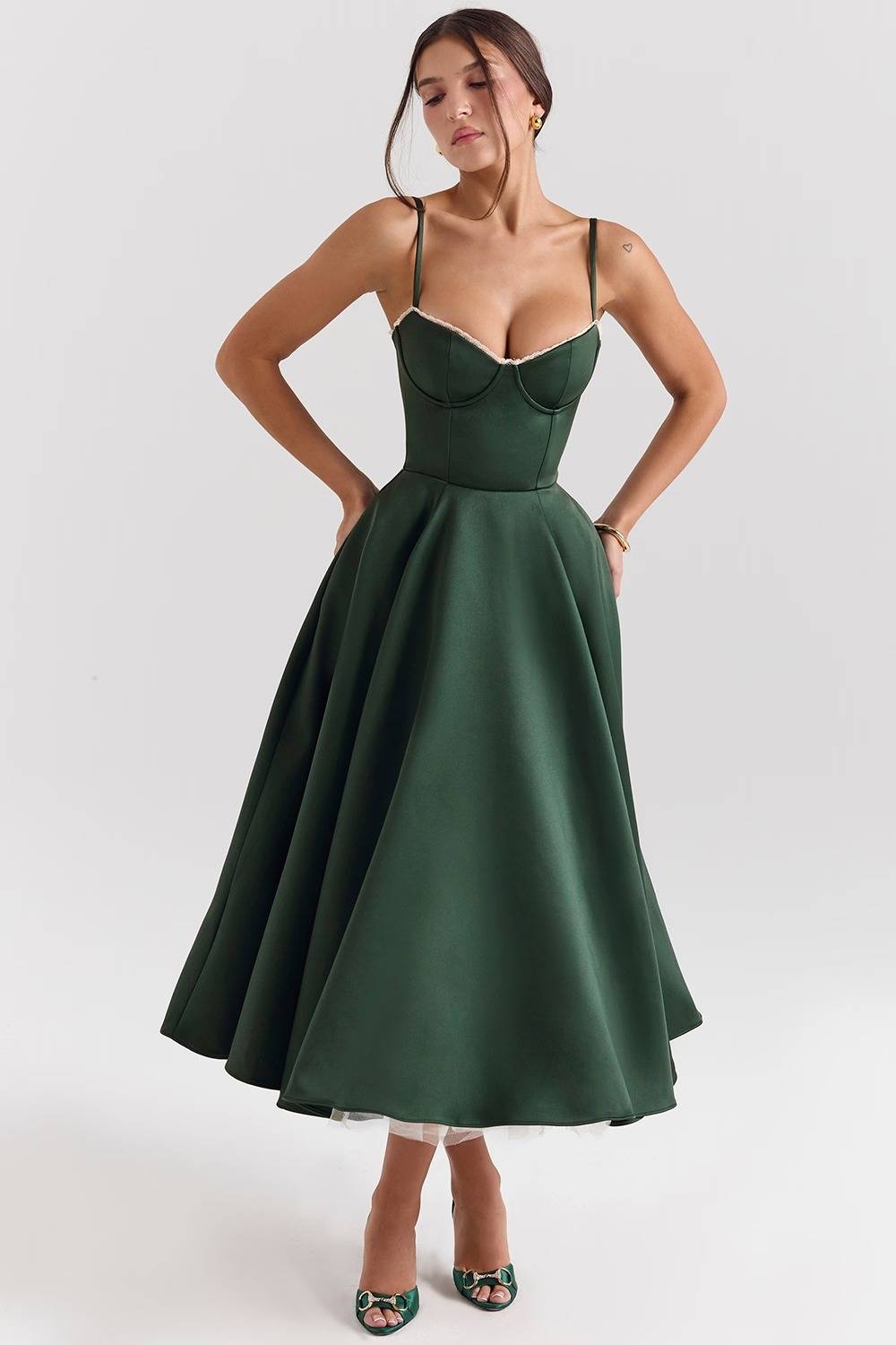 Mademoiselle Black Tulle Midi Dress  Gemma Chic