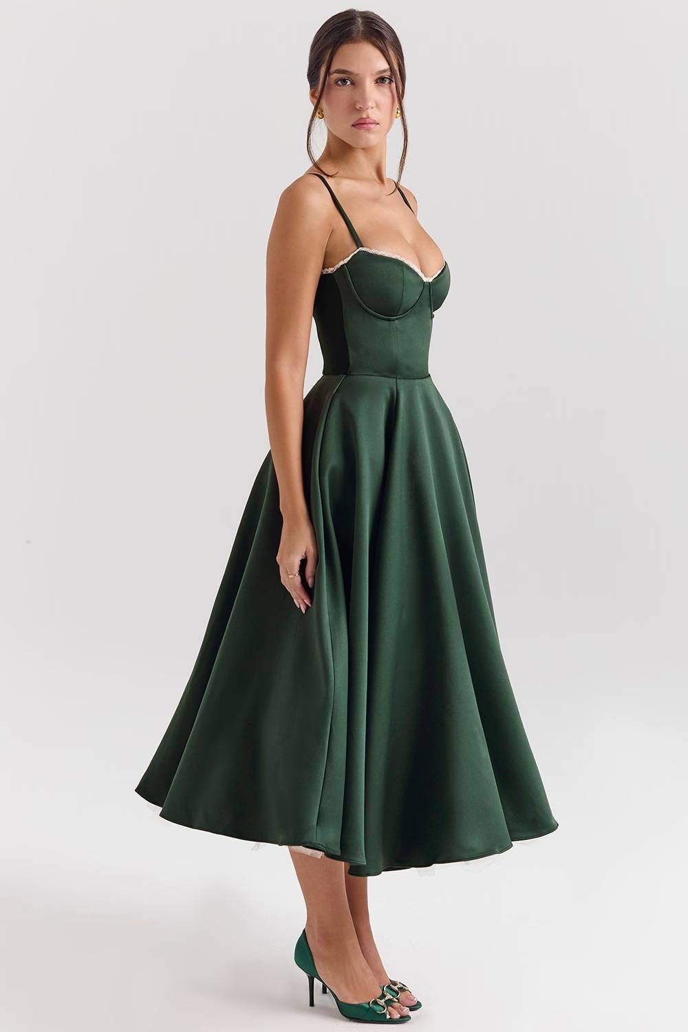 Mademoiselle Black Tulle Midi Dress  Gemma Chic