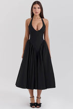 MARILYN Cotton Halter Midi Sundress  Gemma Chic