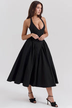 MARILYN Cotton Halter Midi Sundress  Gemma Chic