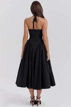 MARILYN Cotton Halter Midi Sundress  Gemma Chic