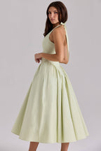 MARILYN Cotton Halter Midi Sundress  Gemma Chic