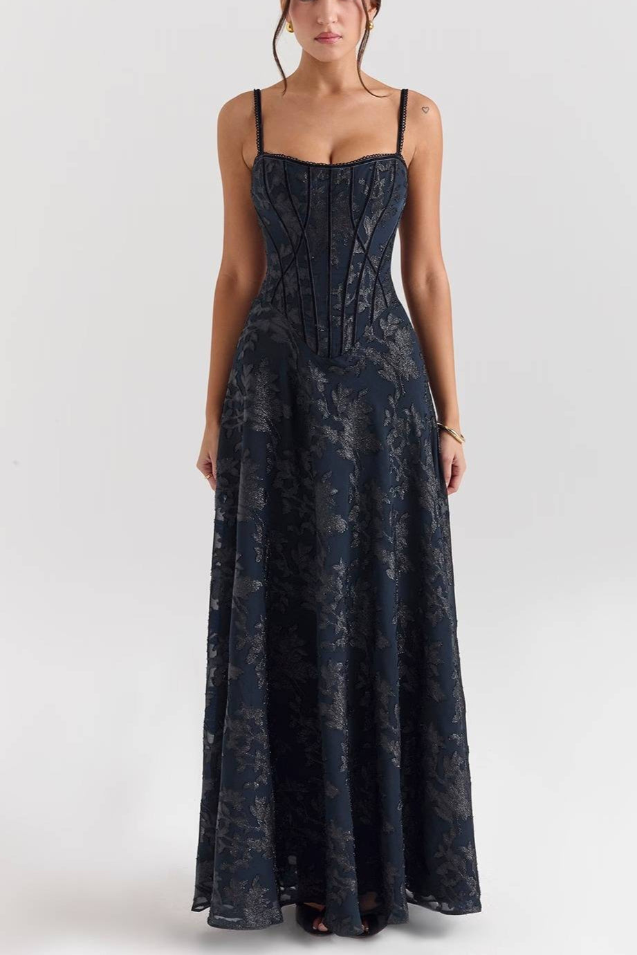 Midnight_Blue_Lurex_Chiffon_Maxi_Dress_2