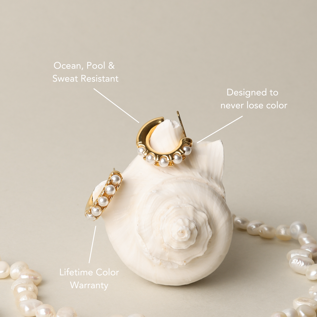 Mini Pearl Huggies Earrings  GEMMACHIC