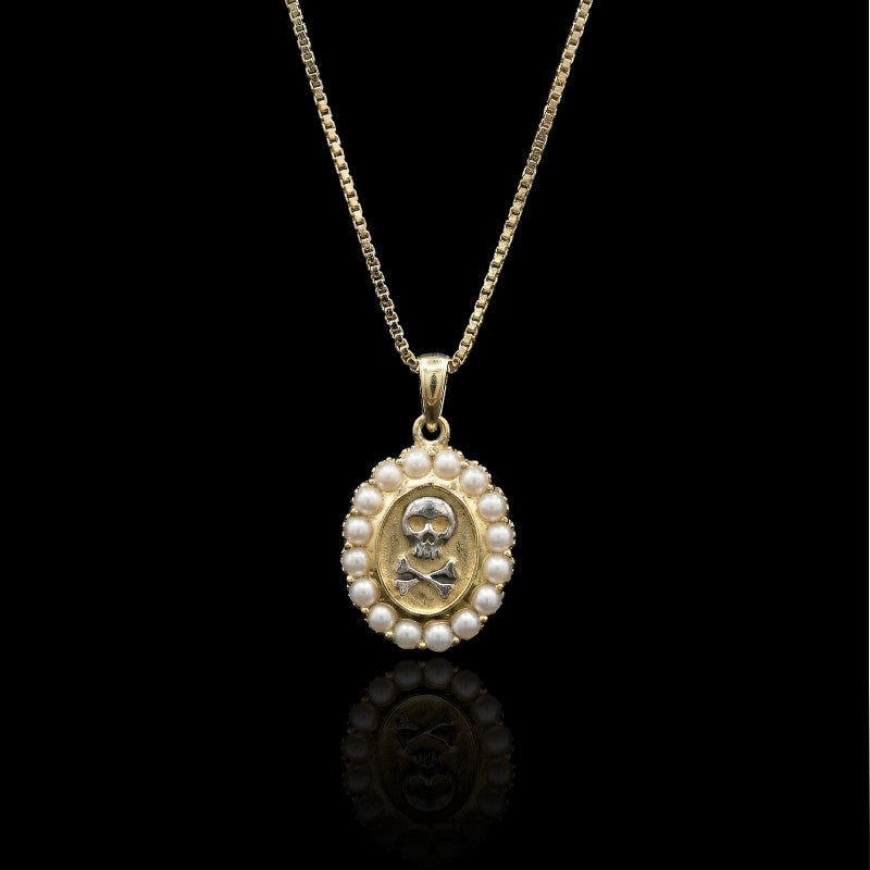 Pearl Skull Necklace  GEMMACHIC