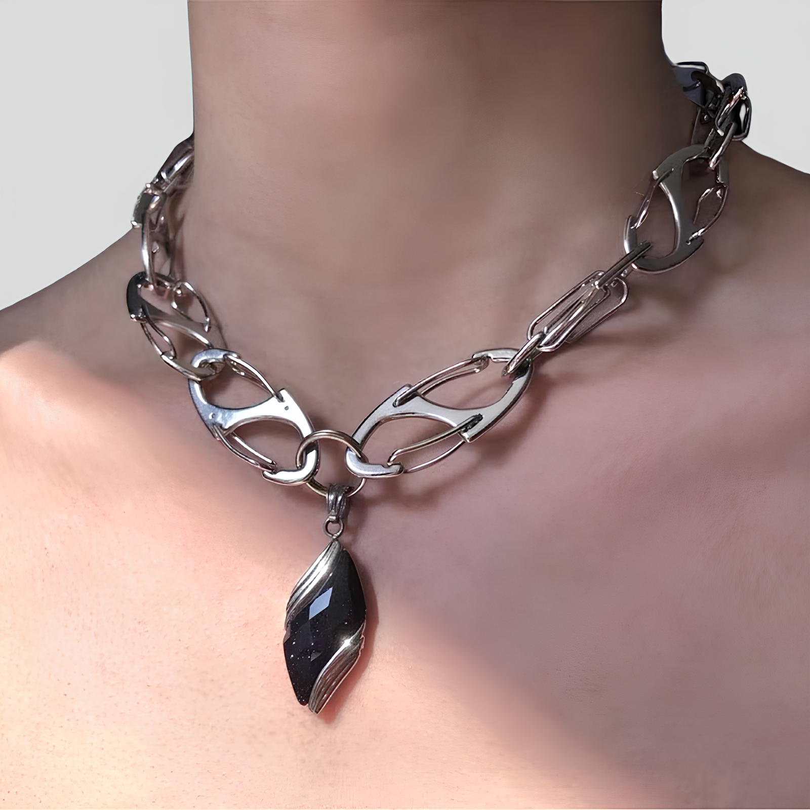 Onyx Tear Necklace  GEMMACHIC
