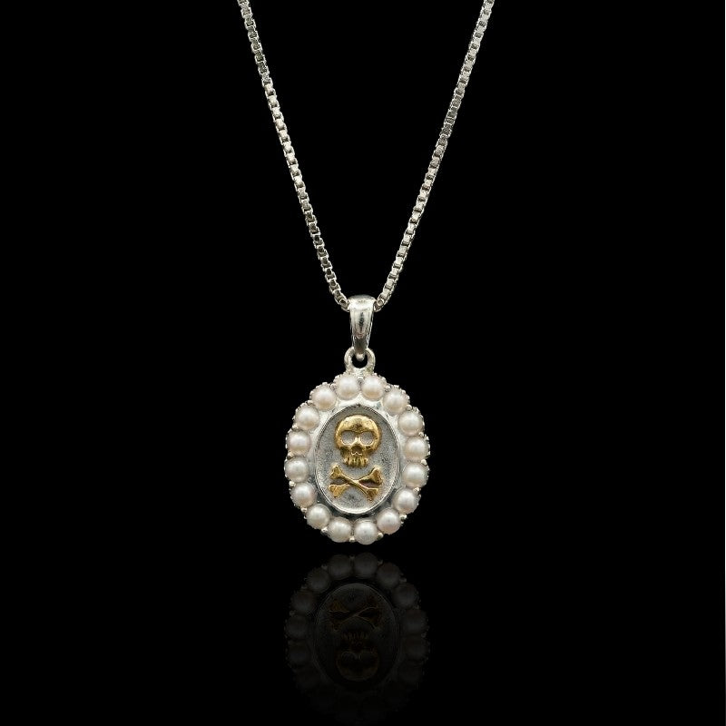 Pearl Skull Necklace  GEMMACHIC