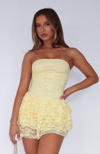 New Idea Strapless Mini Dress Lemon  GEMMACHIC