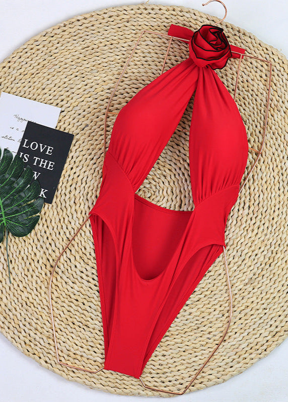 Valentina - Halter Plunge One-Piece Swimsuit  GEMMACHIC