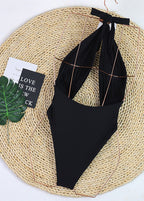 Valentina - Halter Plunge One-Piece Swimsuit  GEMMACHIC