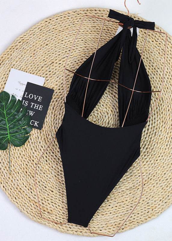 Valentina - Halter Plunge One-Piece Swimsuit  GEMMACHIC