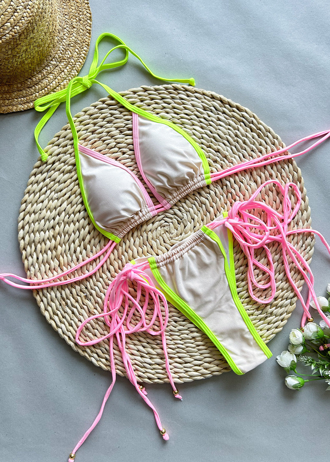 Zara - Colorblock Tie-String One-Piece Swimsuit  GEMMACHIC