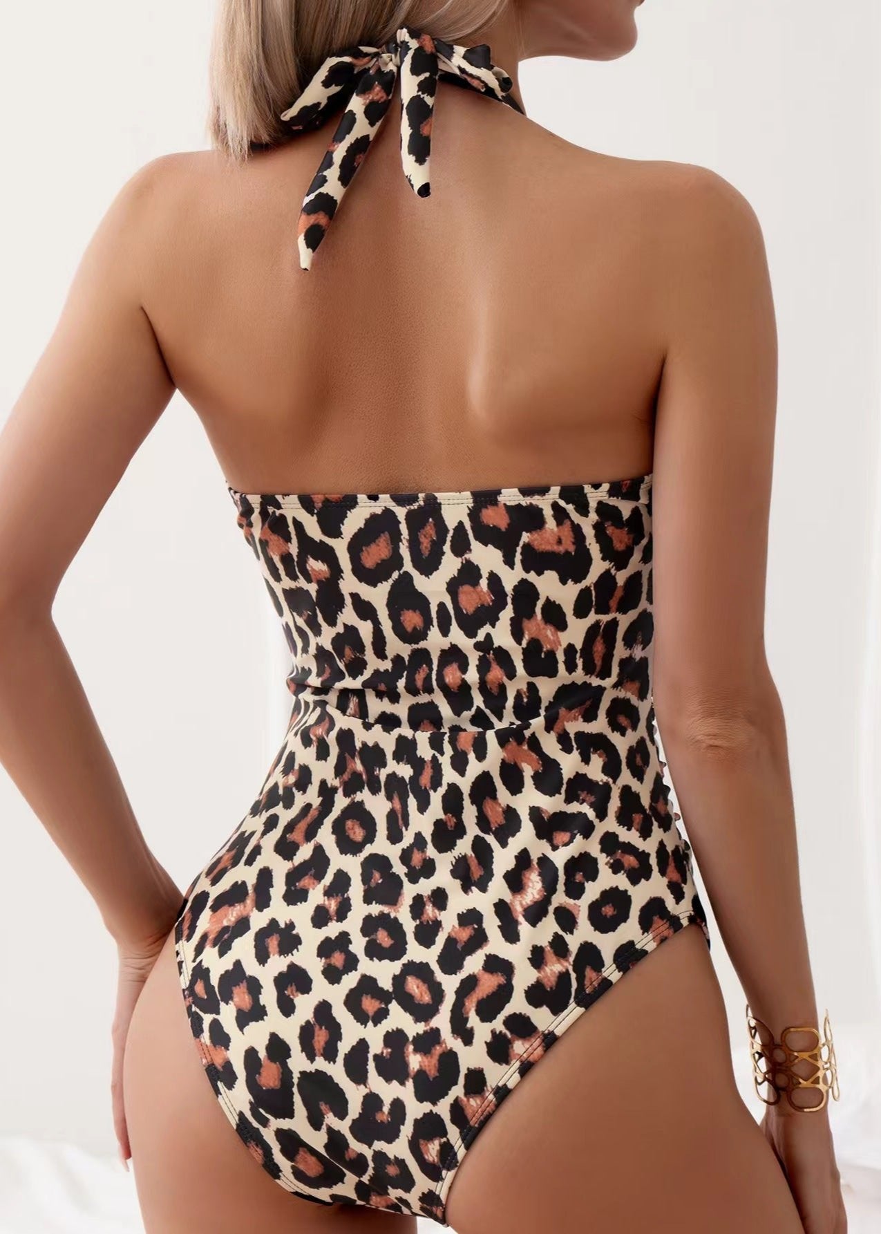 Wild Charm Halter One-Piece Swimsuit  GEMMACHIC