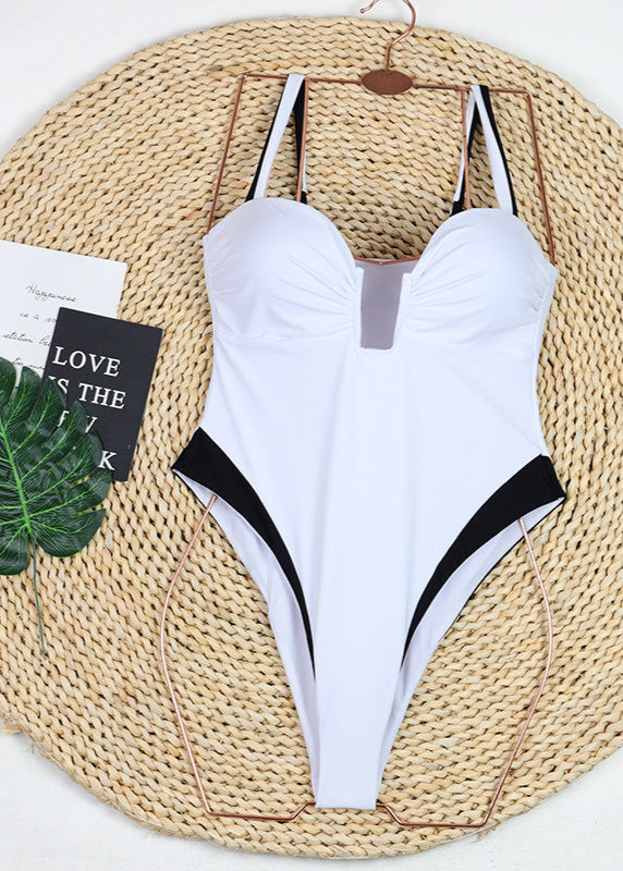 Celeste - Contrast Strap One-Piece Swimsuit  GEMMACHIC