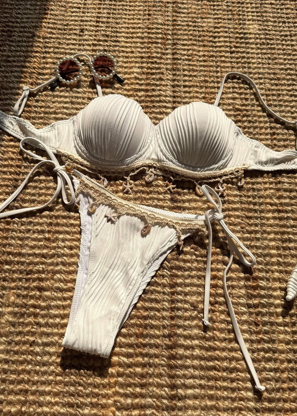 Calypso Shell Embellished Bikini Set  GEMMACHIC