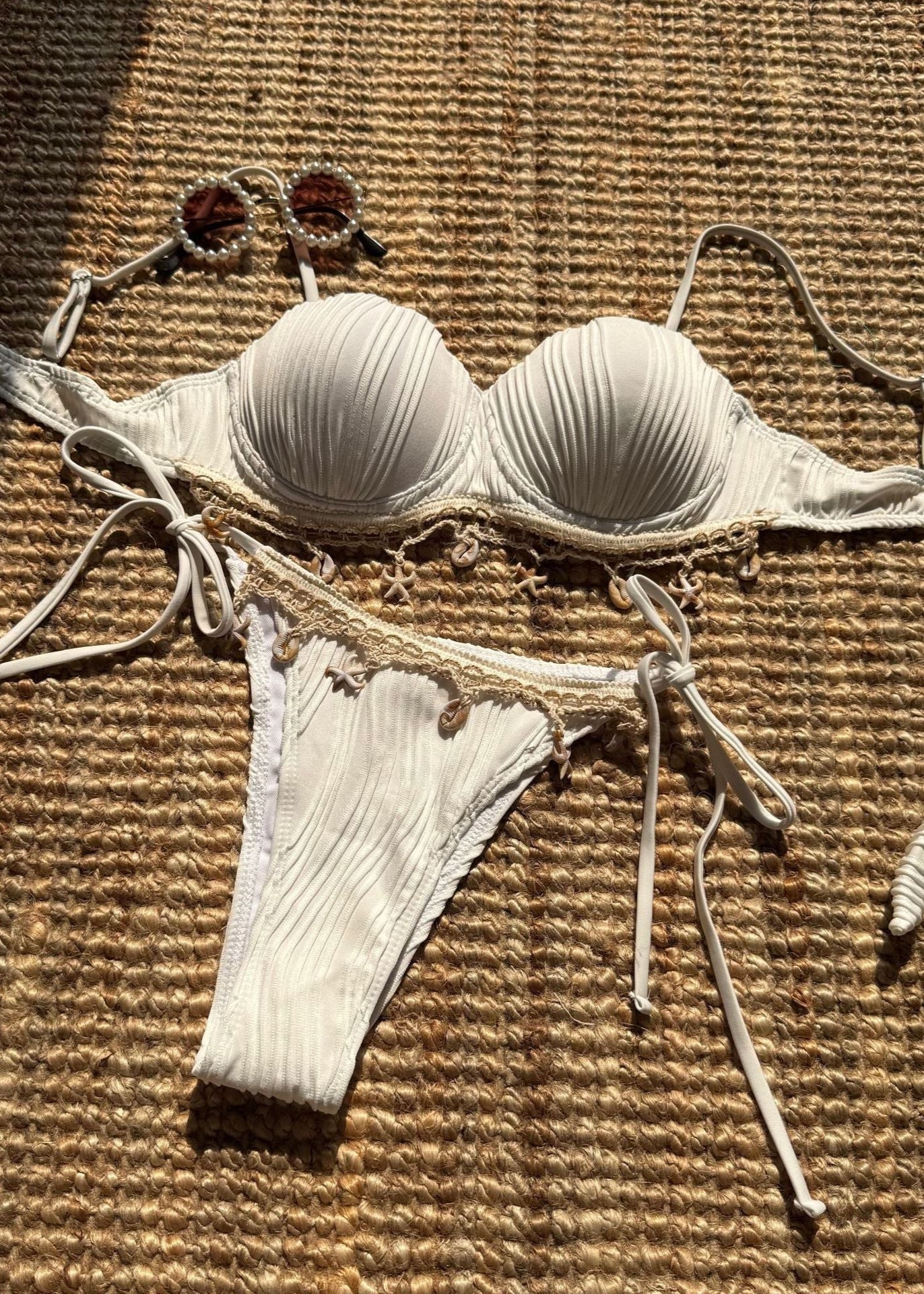 Calypso Shell Embellished Bikini Set  GEMMACHIC