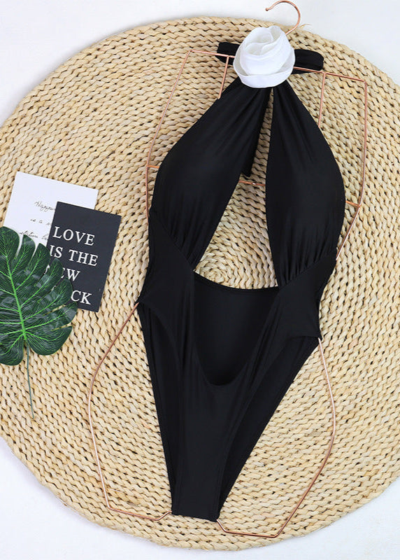 Valentina - Halter Plunge One-Piece Swimsuit  GEMMACHIC