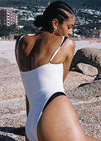 Celeste - Contrast Strap One-Piece Swimsuit  GEMMACHIC