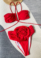 Scarlet Bloom - Floral High-Waist Bikini Set  GEMMACHIC