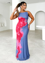 Kohl Maxi Dress - Blue Flowers  GEMMACHIC