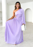 Amore One Shoulder Midi Dress - Lilac  GEMMACHIC