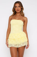 New Idea Strapless Mini Dress Lemon  GEMMACHIC